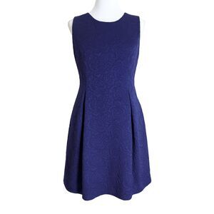 Eliza J Royal Blue Textured Jacquard Fit & Flare Cocktail Dress Sz 6 NWT Wedding